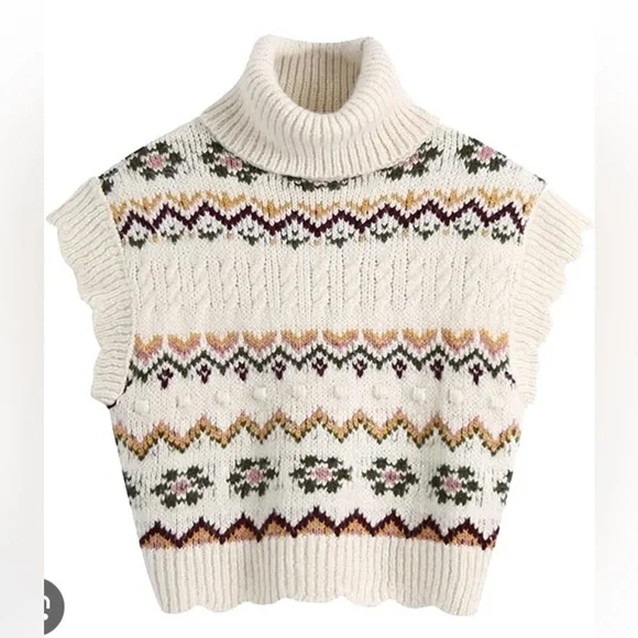 Mango Sweater Women’s Small Wool Knit Floral