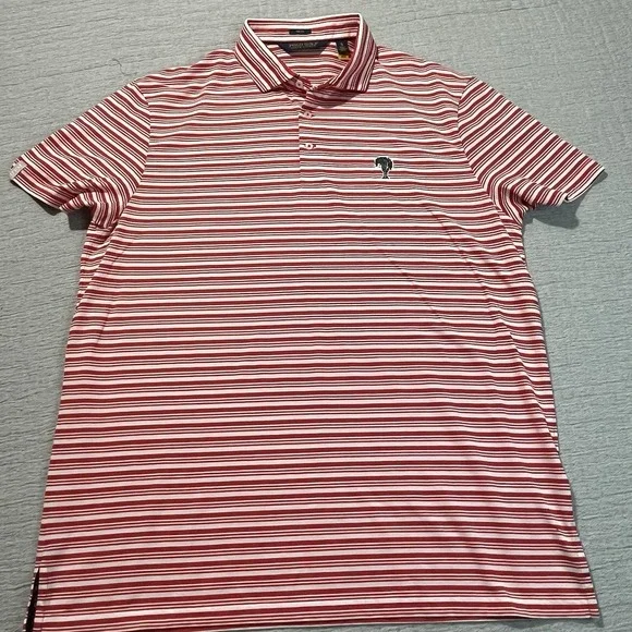 Polo Golf Ralph Lauren Performance Pro Fit Men's XL Red White Striped Golf Shirt