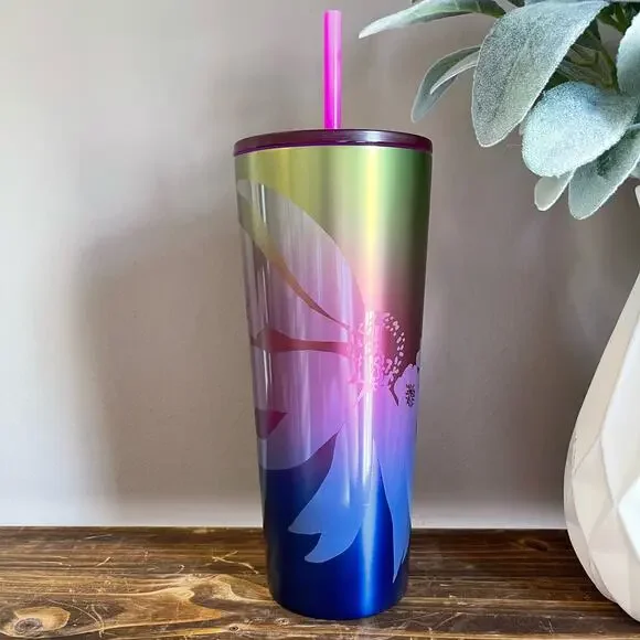 NWT STARBUCKS STAINLESS STEEL FLOWER TUMBLER