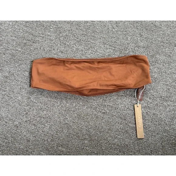Skims Classic Swim Bandeau Top Bronze Brown Bikini Strapless Large BT-BAN-10179W