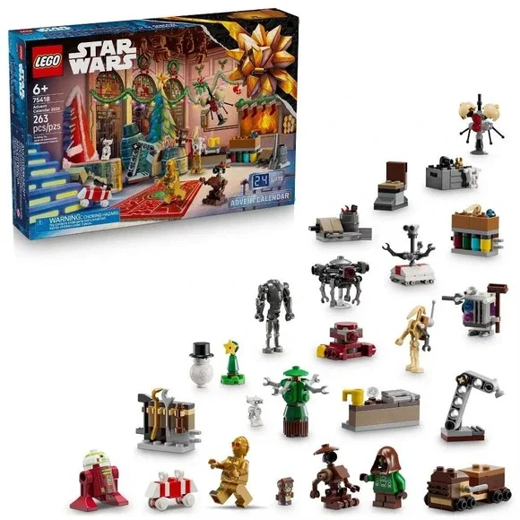 2025 LEGO Star Wars Advent Calendar # 75418 Kids 24-Gift Building Toy 263 Pieces