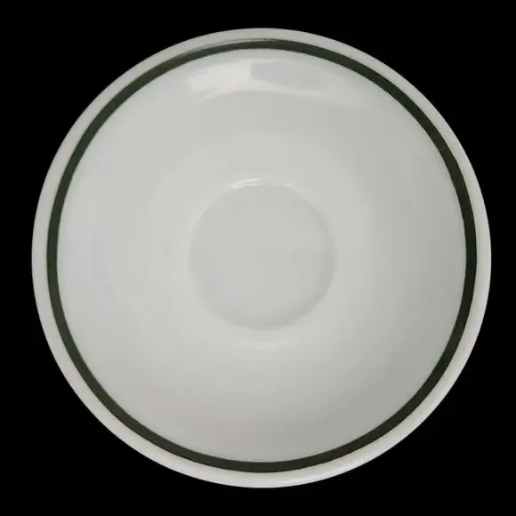 Pyrex Green Band Saucer White Milk Glass Bread Plate Vintage
