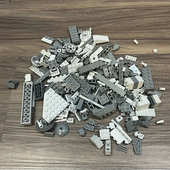 Lot Of Random Mostly Gray Lego Pieces From Various Sets 6.5 Ounces