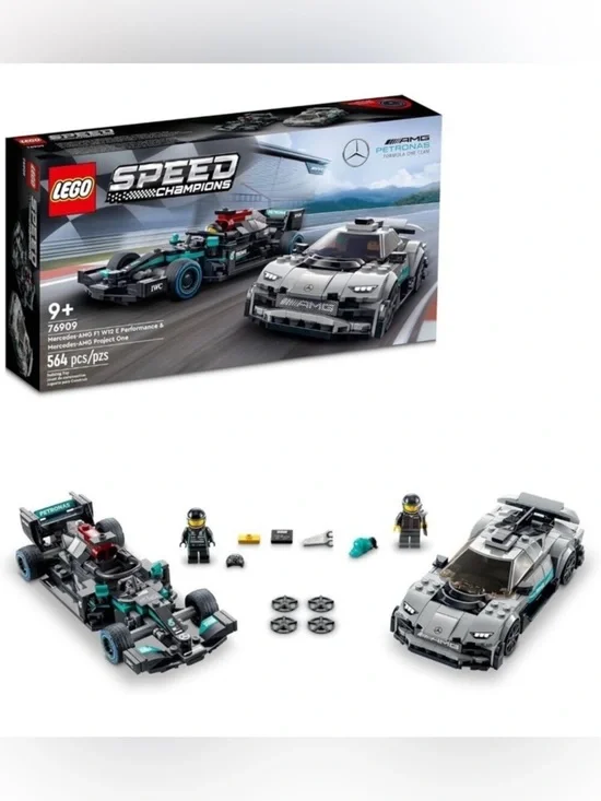 LEGO Speed Champions Mercedes F1 W12 & AMG Project One Set 76909, 564 PCS