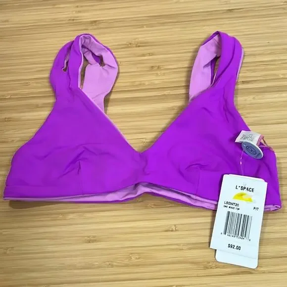 NWT L‎ Space S One Wave Reversible Top Pitaya Purple LS0WT20 Bikini Top