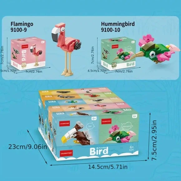 Colorful Bird Building Blocks - Choose 1