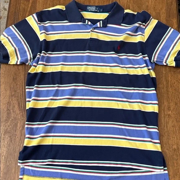 NWOT Ralph Lauren Blue and Yellow Striped Polo