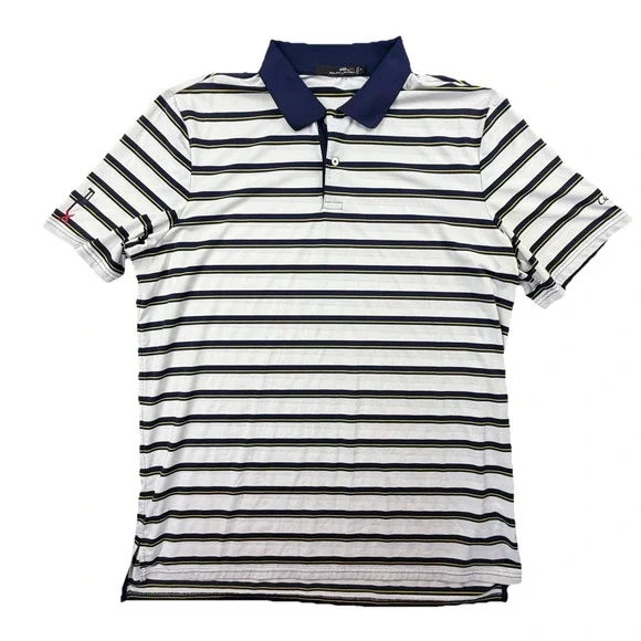 RLX Ralph Lauren Polo Golf Shirt XL Striped Performance Callaway Logo