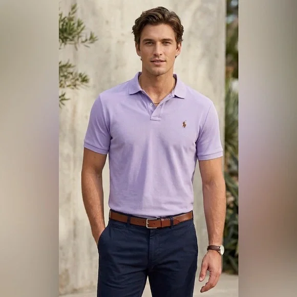 Polo by Ralph Lauren Lavender Classic Fit Cotton Polo Shirt