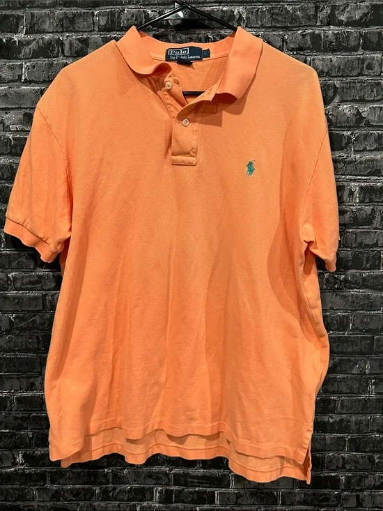 Ralph Lauren Orange Polo Shirt with teal Label