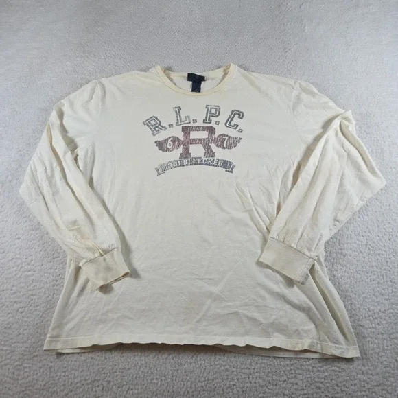Vintage Mens‎ Polo Ralph Lauren T Shirt RLPC Size L 381 Bleecker Long Sleeve