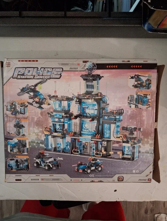 MindBox City Police Station Building Set - Police Car & Helicopter - 1430 Pieces