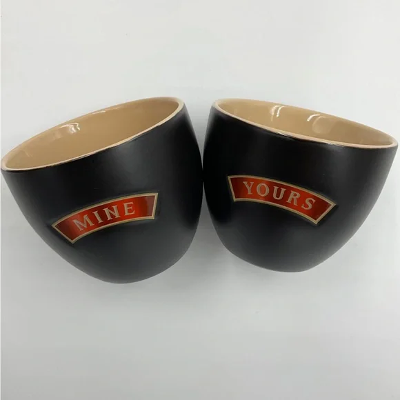 Bailey’s NWOT Yours and Mine Ceramic Liqueur Cordial Cups 8 Oz Collector’s Item