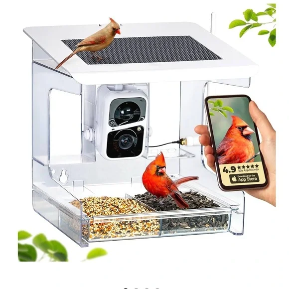 Smart Bird Feeder with Camera - White