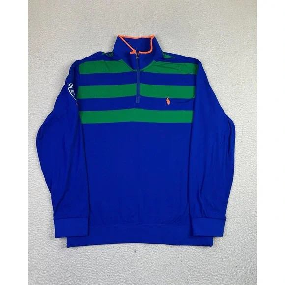 US Open Chambers Bay 1/4 Zip Pullover Mens XL Blue Green Golf Polo Ralph Lauren