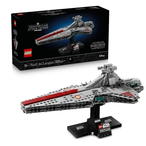 LEGO Star Wars Venator-Class Cruiser Set - Red and Gray (75441) 643Pcs 18+ NIP