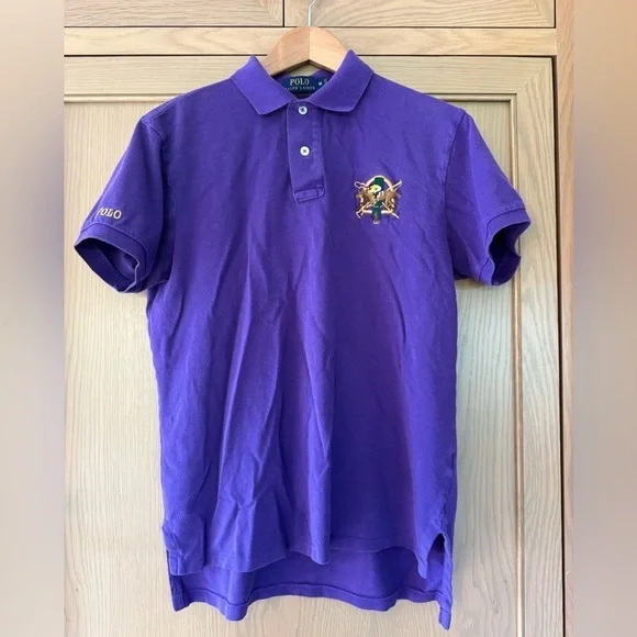 Ralph Lauren Purple Custom Fit Polo Cotton Short Sleeve Collar / Medium