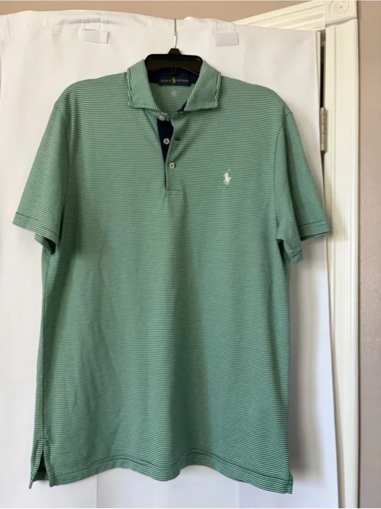 Ralph Lauren Pro Fit green striped polo shirt