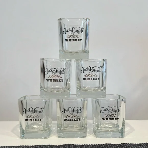 Vintage Jack Daniel's Whiskey Tumbler square set of 6