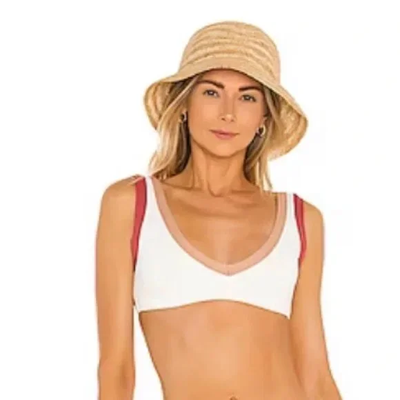 l*space Lala Ribbed‎ Bikini Top Cream Putty Brick XL NEW