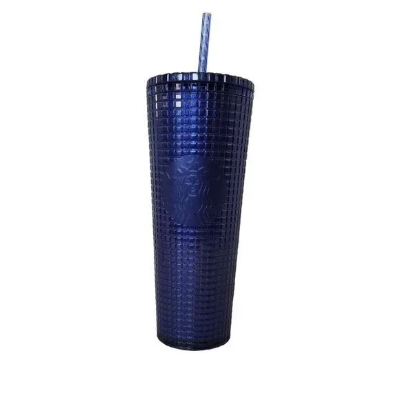 Starbucks  24oz Tumbler 2023 Blue Grid Blueberry Glitter‎ Collectible New