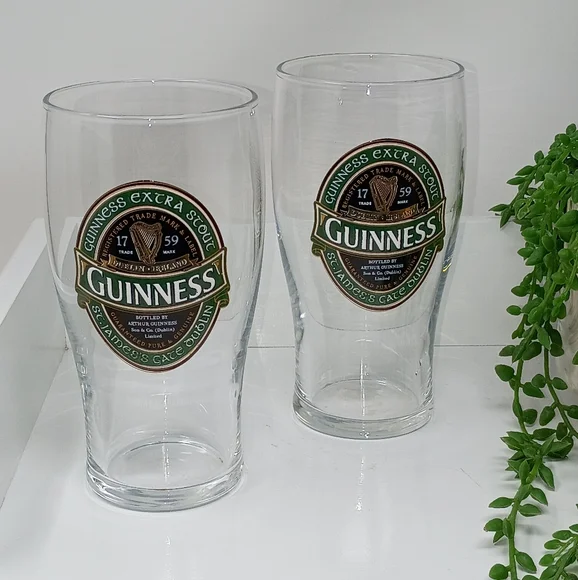 Guinness Extra Stout, Clear Pint Glass Set