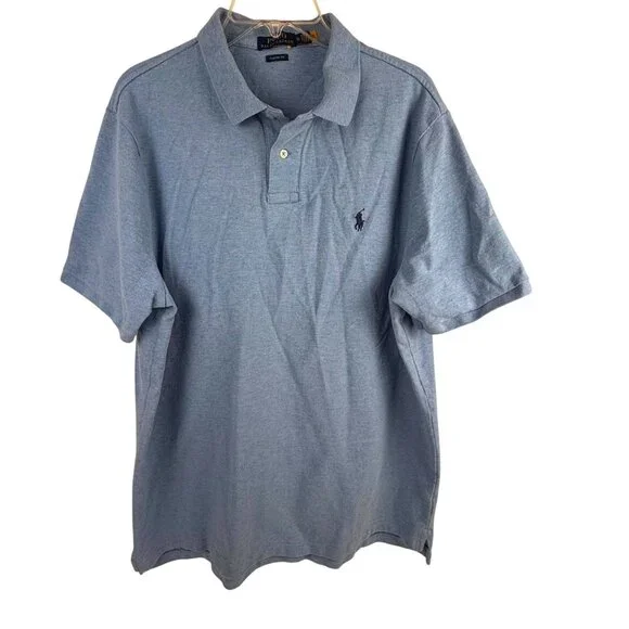 Polo Ralph Lauren Men's Blue Short-Sleeve Cotton Polo Shirt Size XL