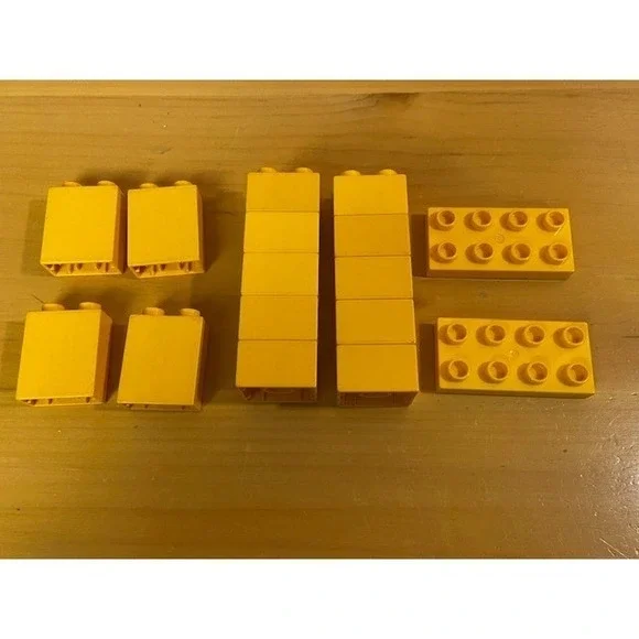Bright Light Orange Replacement Bricks Lot 16 Pieces 2x2 Tall and 2x4 Bricks