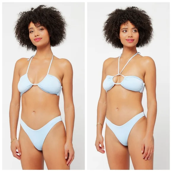 L*Space Shimmer Dawn Cabana Bikini Set Blue