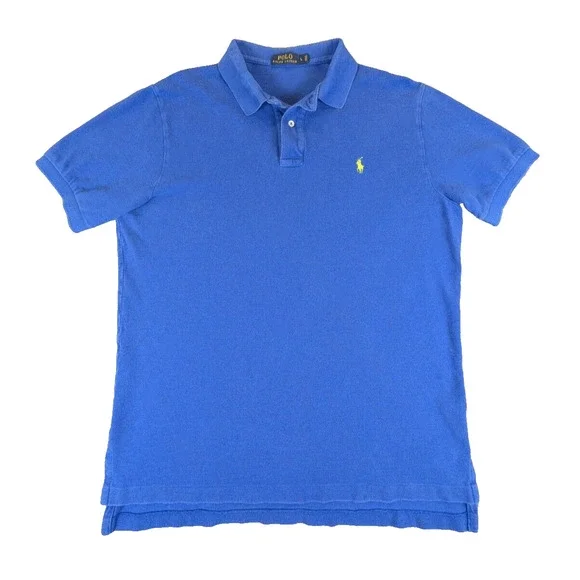 Ralph Lauren Polo Shirt Mens Large Blue Short Sleeve 100% Cotton Casual