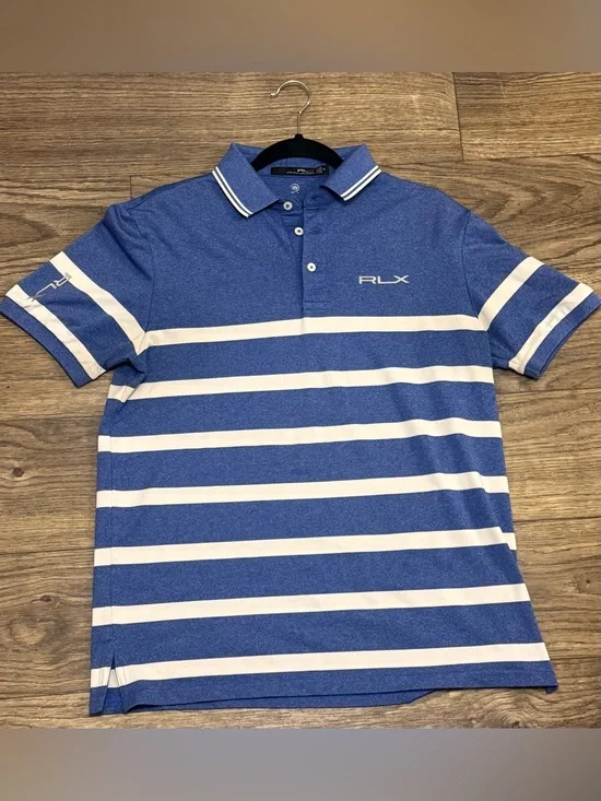 Ralph Lauren RLX Blue & White Striped Polo