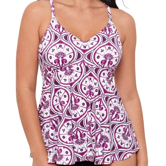 Swim Solutions Tiletale V-Neck Tankini Top