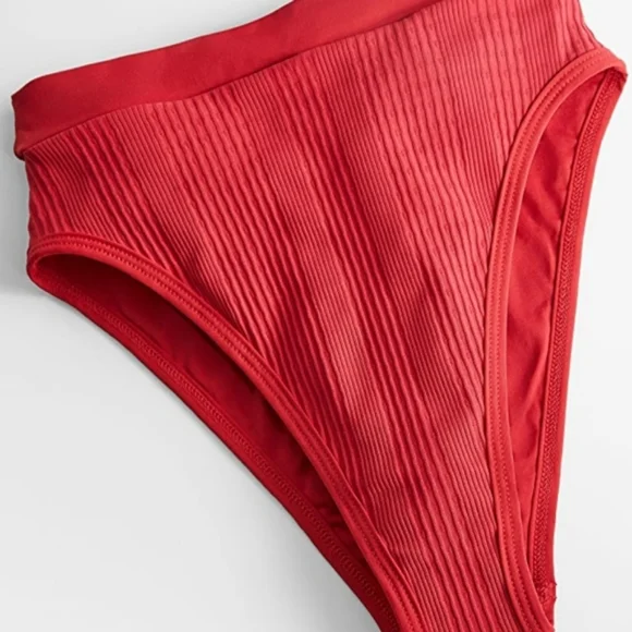 L*Space Frenchi Bikini Bottoms Lipstick Red