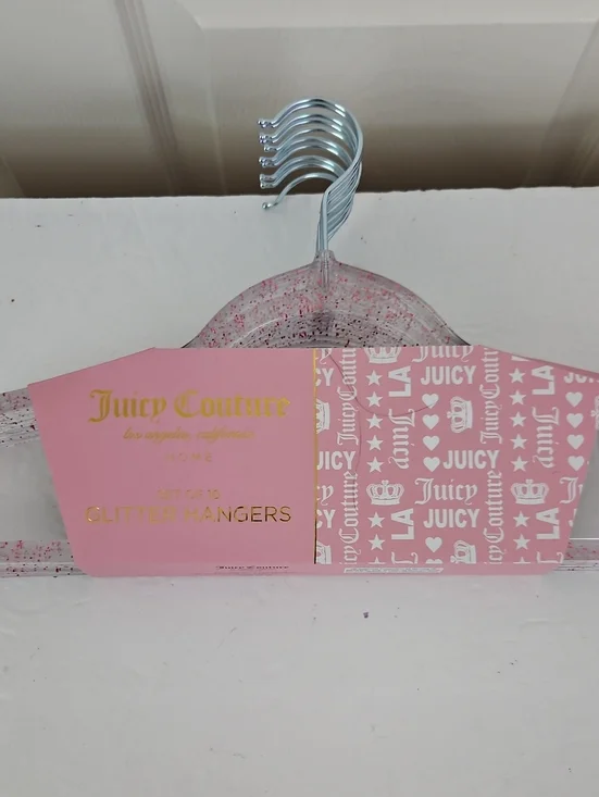 Juicy Couture NWT Pink Speckled Clear Hangers