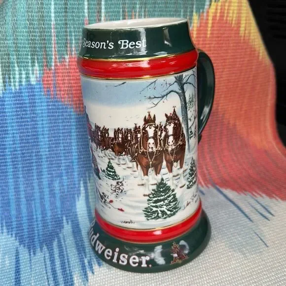 Vintage 1991 Budweiser Beer Stein “The Seasons Best” Clydesdale
