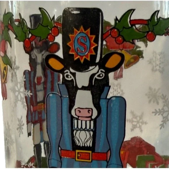 Sherwood Brands Christmas French Cow Nutcracker Milk Bottle Jug