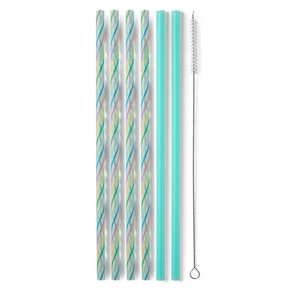 Rainbow Stripes Straw Set