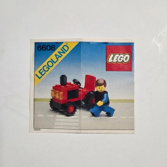 LEGO Legoland Tractor 6608 Instructions Manual Vintage 1982 Red Town Guide