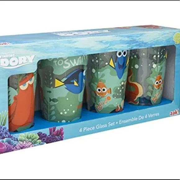 DIsney Finding Dory 4pc Pint Glass Set Premium quality 16 oz. Dory Hank