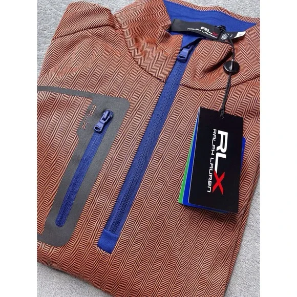 New RLX Ralph Lauren 1/4 Zip Performance Golf Pullover Geometric‎ Small $148