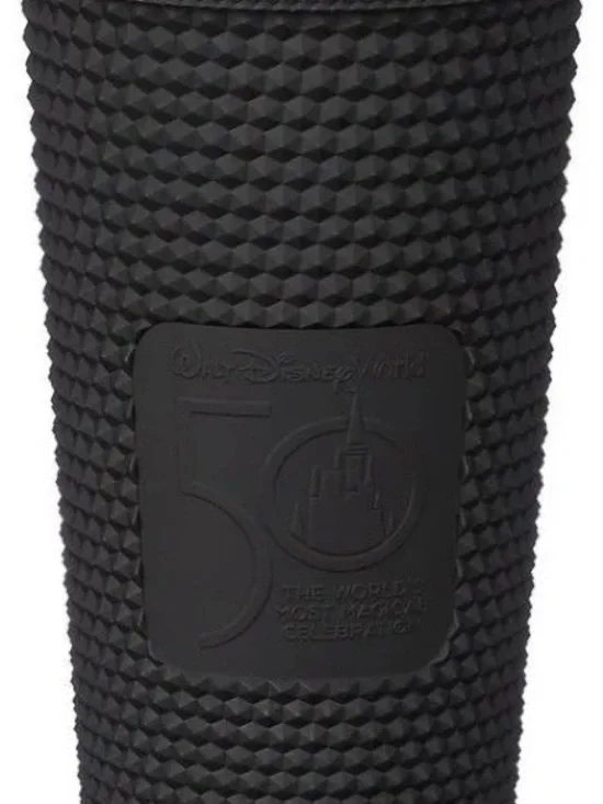 Walt Disney World 50th Anniversary Black Textured Starbucks Tumbler