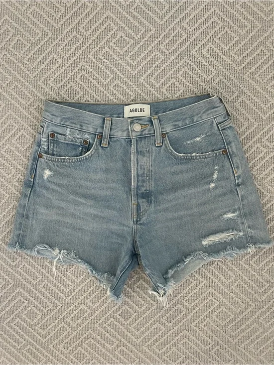 AGOLDE Parker Long Denim Cutoff Shorts