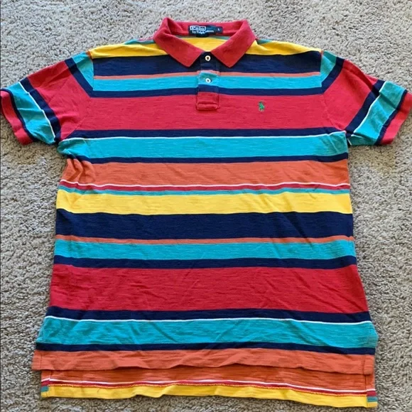 Vintage Polo Ralph Lauren Multi-Color Striped Polo Shirt
