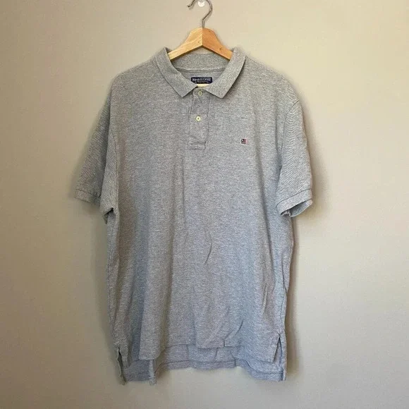 Ralph Lauren Polo Jeans Co. Mens Size XL Short Sleeve Cotton Polo Shirt in Gray