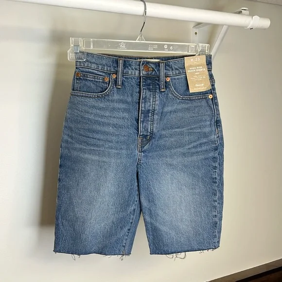 NWT Madewell High Rise Long Denim Shorts- 23‎