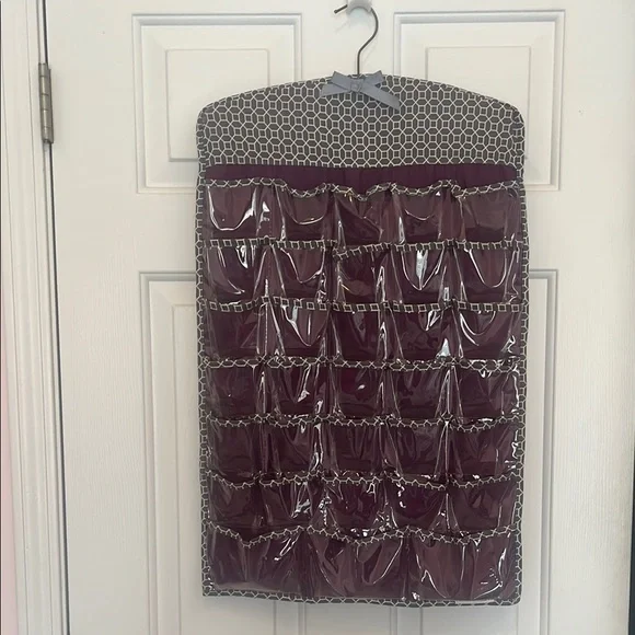 EUC Purple, White and Gray Closet Accessories Hanging Organizer