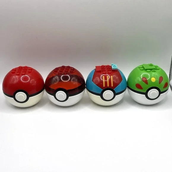 Mega‎ Construx Empty Pokemon Pokeball Ball LOT of 4