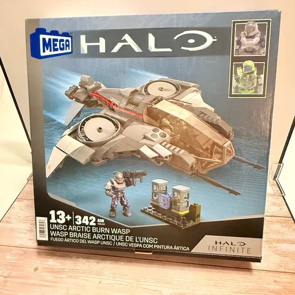 MEGA Halo Infinite UNSC Arctic Burn Wasp Set HXL04 New 342 Pcs Grey White