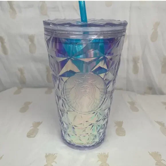 Starbucks Holiday 2023 Clear Diamond Iridescent Prism Crystal 16 oz cold tumbler