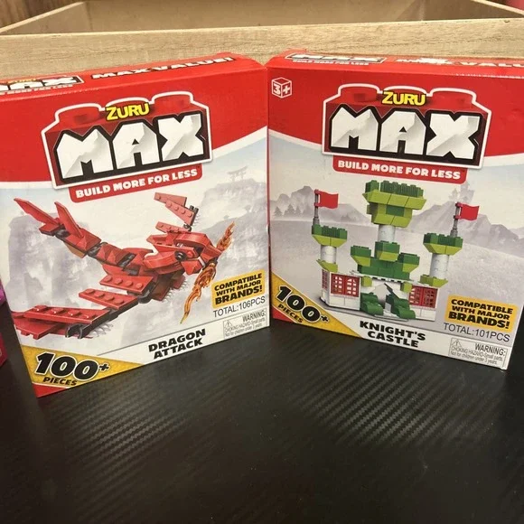 Zuru Max Build  Knight's Castle And Dragon Attack 200+ pieces total  Ages 3+ New